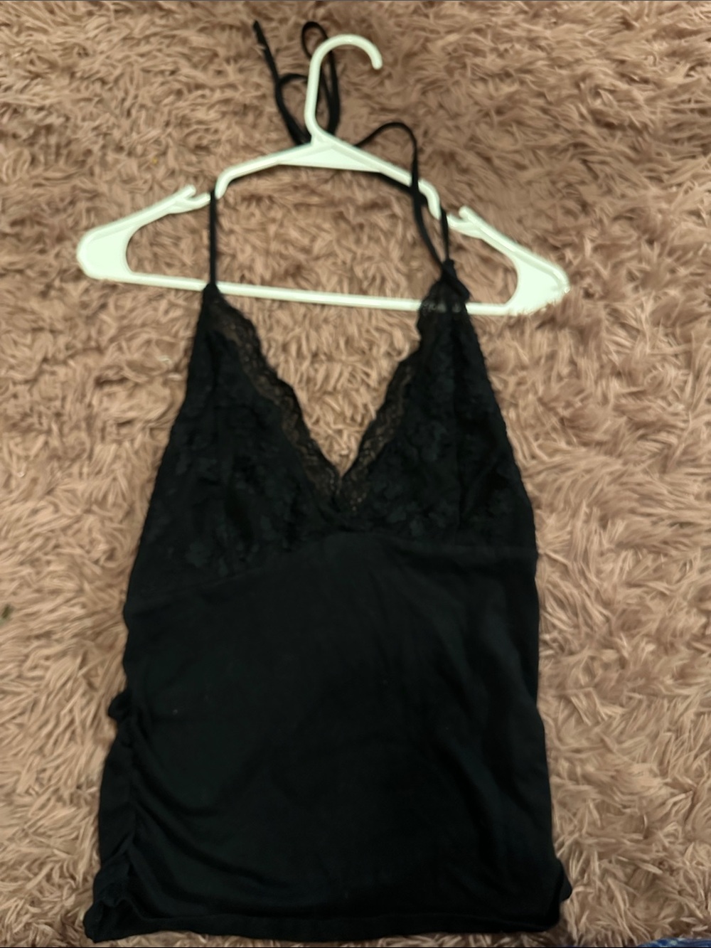 Black Lace Trim Camisole Top - Women